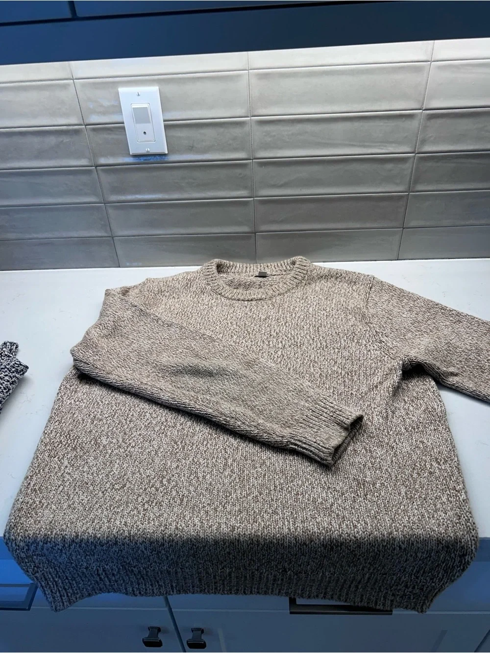 J. Crew Men's Marled Taupe Crewneck Sweater